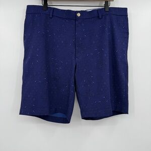 Peter Millar Short Men 38 Blue Salem Geo Paisley Performance Golf Stretch Active